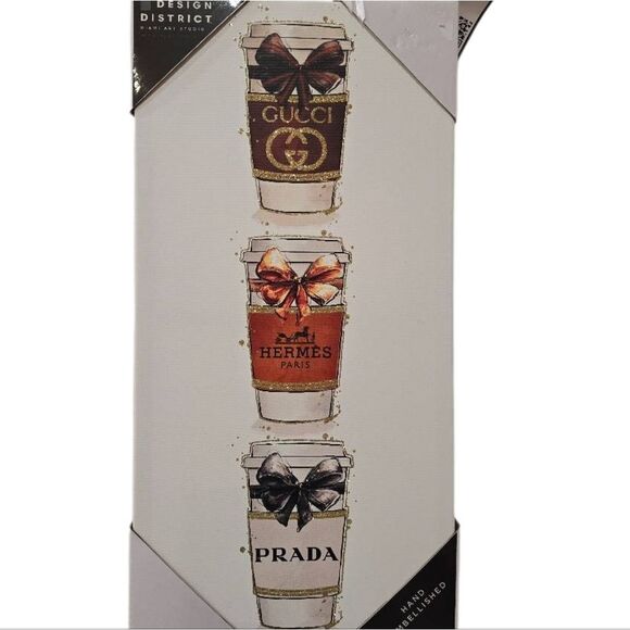 Design District Designer Coffee Cups Canvas Wall Decor